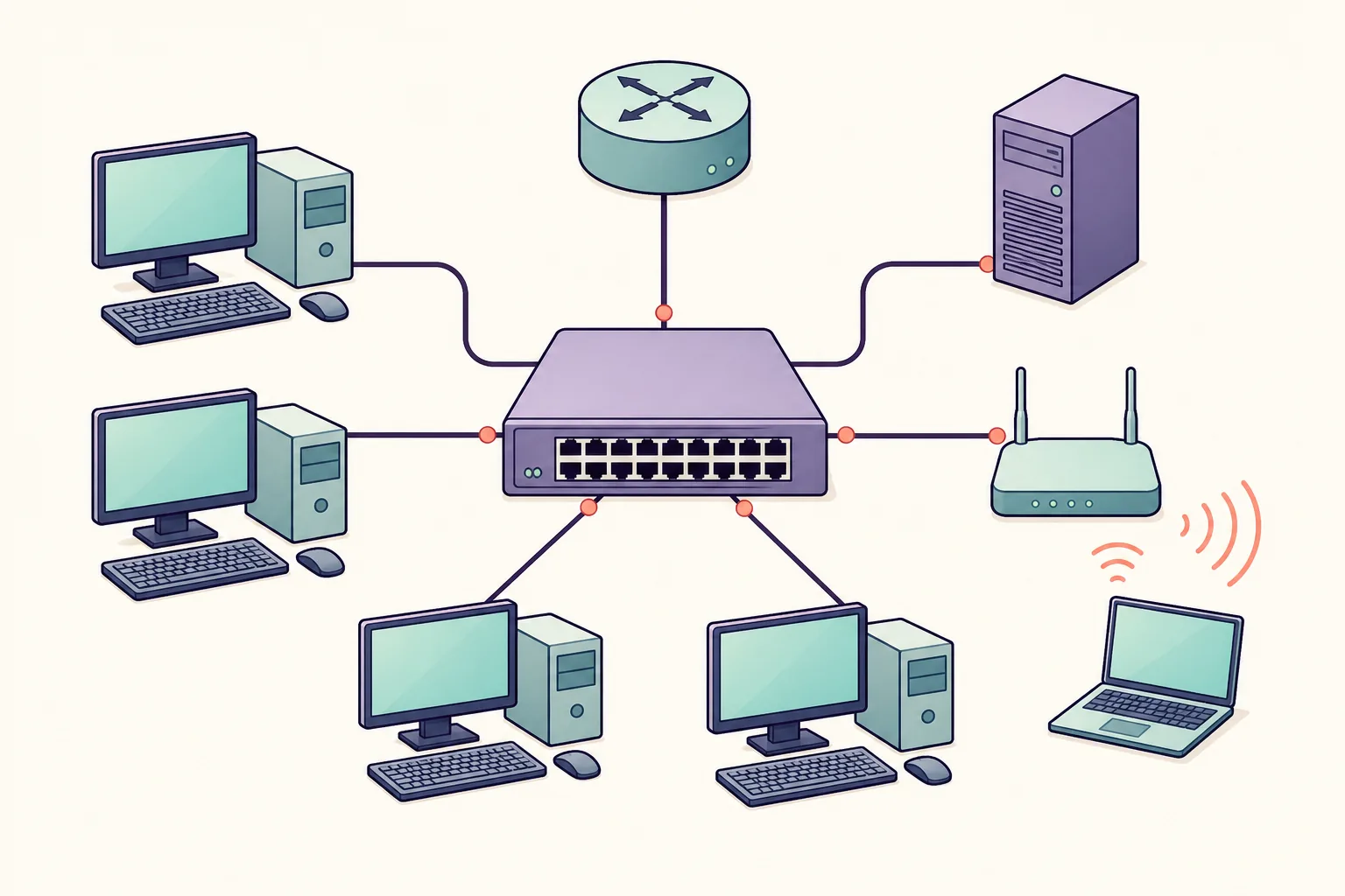 Topologías de red en Packet Tracer: 6 tipos y diagramas